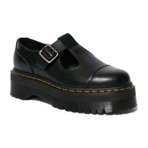 Dr Martens Bethan Women Size 10 Black Platform Mary Jane Classic Leather Shoes